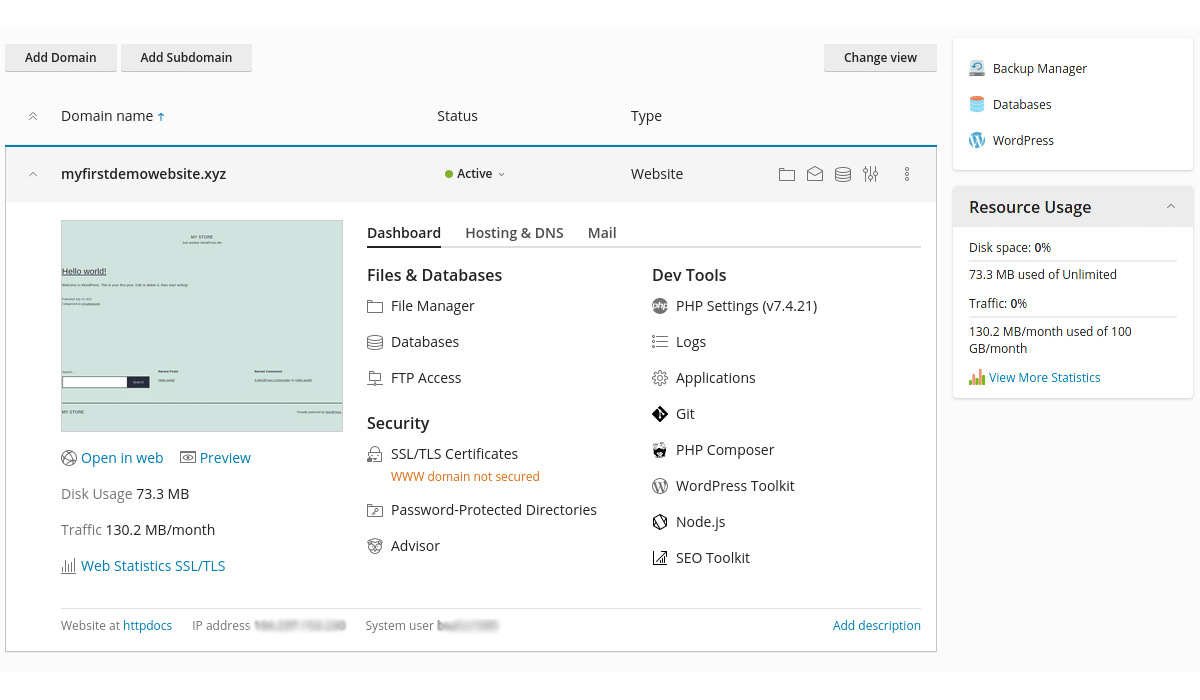 Hustly Hosting Admin Panel